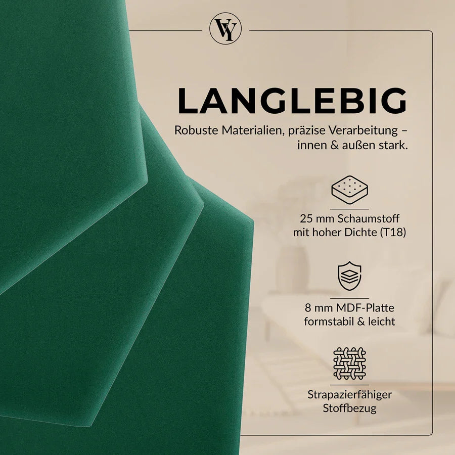 Wandkissen Hexagon | Dunkelgrün M04 Samt