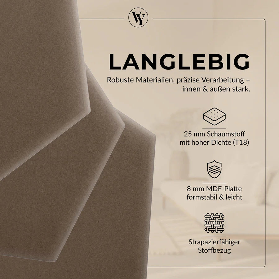 Wandkissen Hexagon | Blassbraun M15 Samt