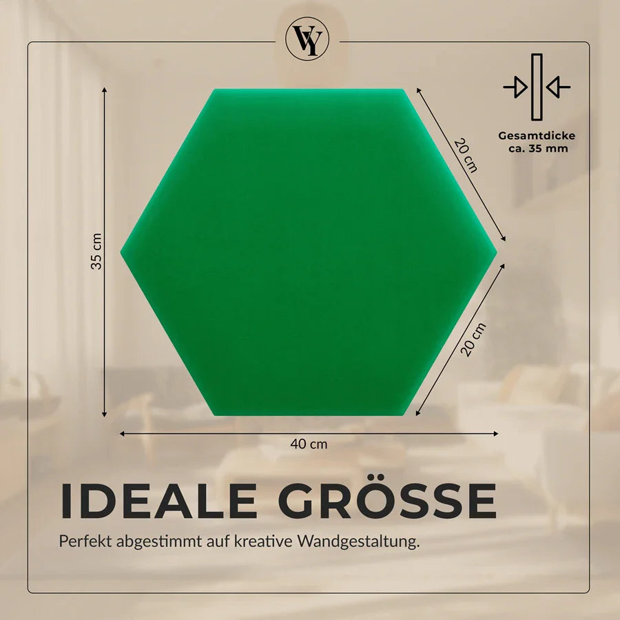Wandkissen Hexagon | Hellgrün M21 Samt