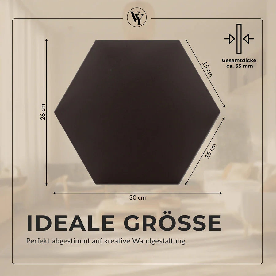 Wandkissen Hexagon | Dunkelbraun S03 Öko-Leder