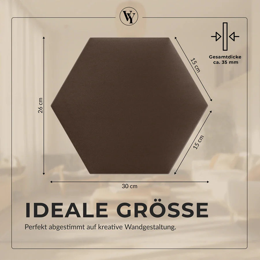 Wandkissen Hexagon | Braun T02 Velours
