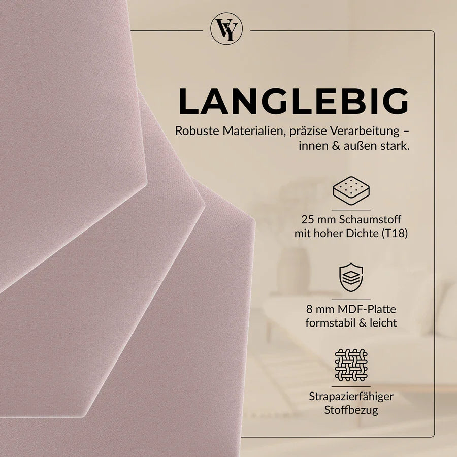 Wandkissen Hexagon | Rosa T05 Velours