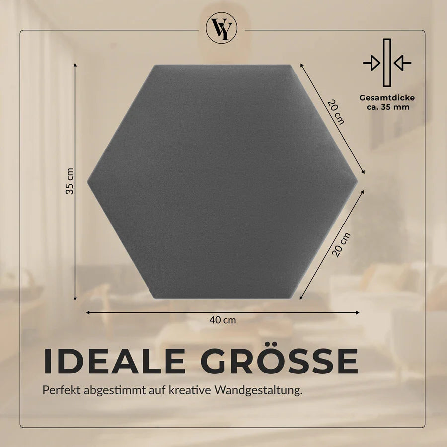 Wandkissen Hexagon | Hellgrau T06 Velours