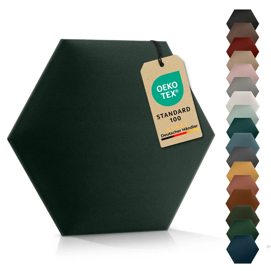 Wandkissen Hexagon | Dunkelgrün T28 Velours