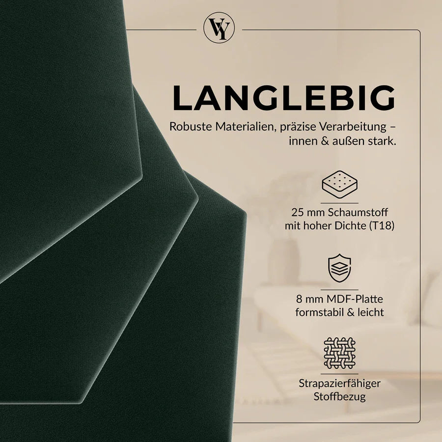 Wandkissen Hexagon | Dunkelgrün T28 Velours