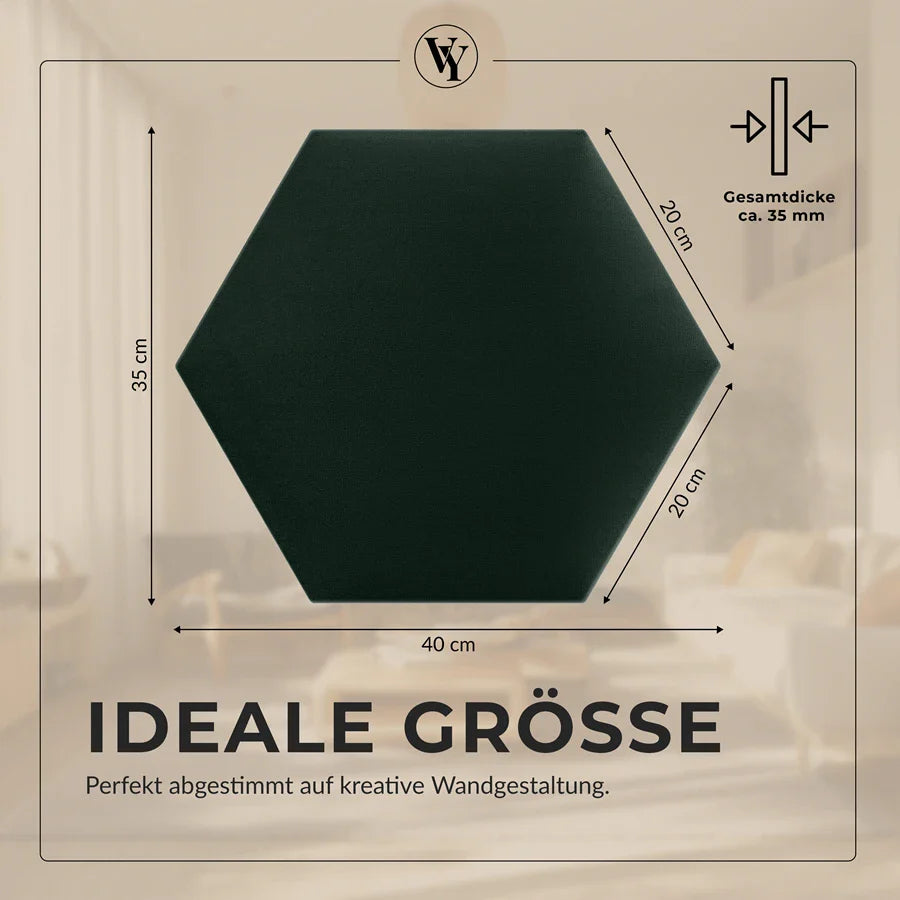 Wandkissen Hexagon | Dunkelgrün T28 Velours