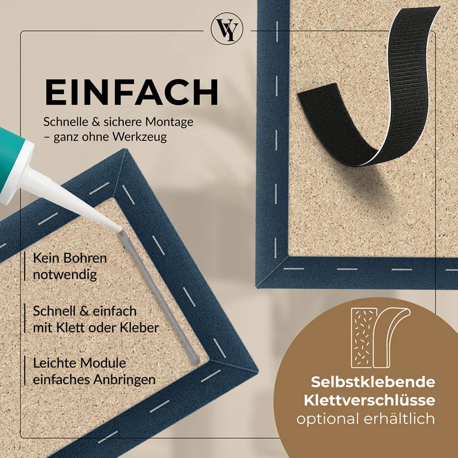 Wandkissen Quadrat | Dunkelblau M03 Samt