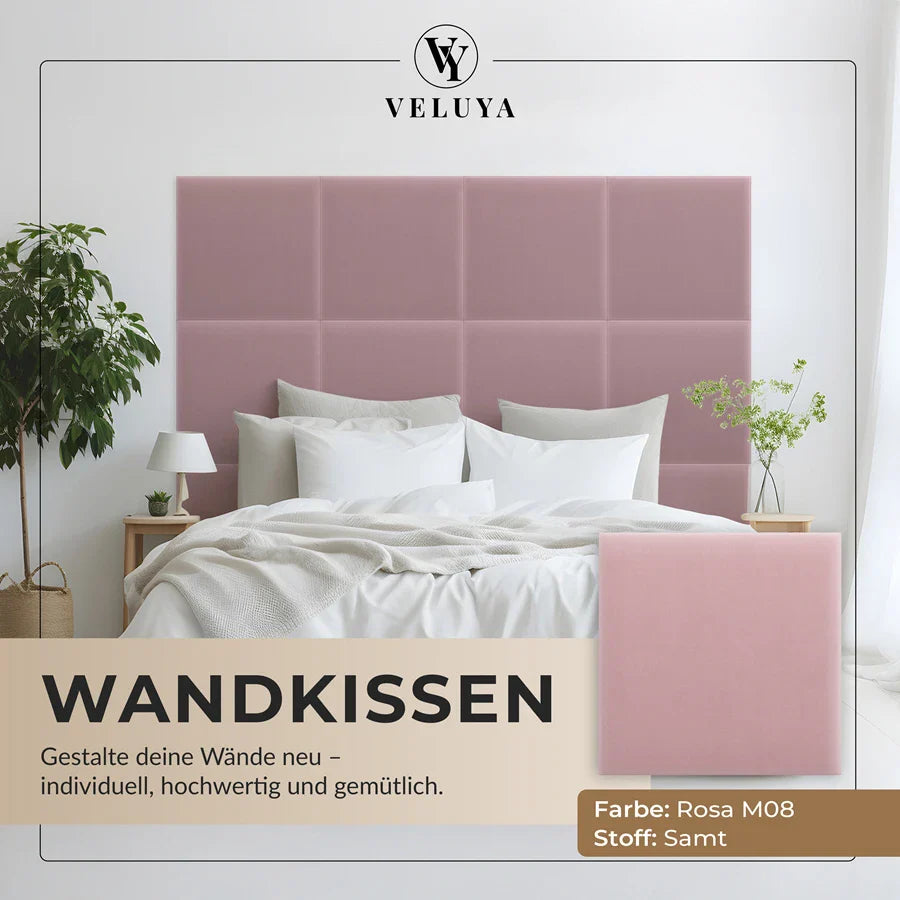 Wandkissen Quadrat | Rosa M08 Samt