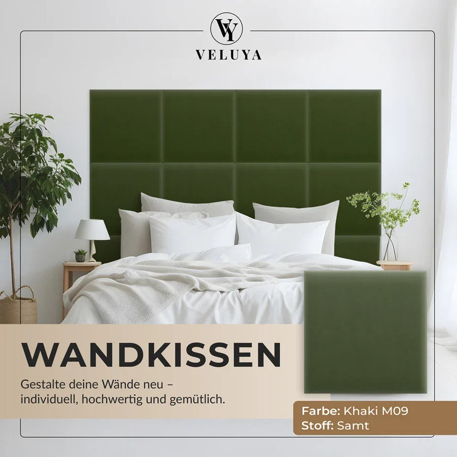 Wandkissen Quadrat | Khaki M09 Samt
