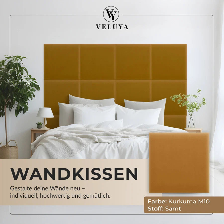 Wandkissen Quadrat | Kurkuma M10 Samt