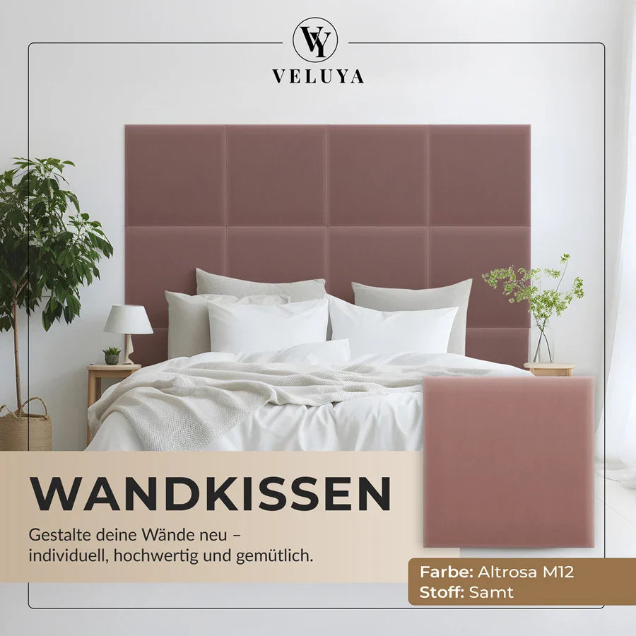Wandkissen Quadrat | Altrosa M12 Samt