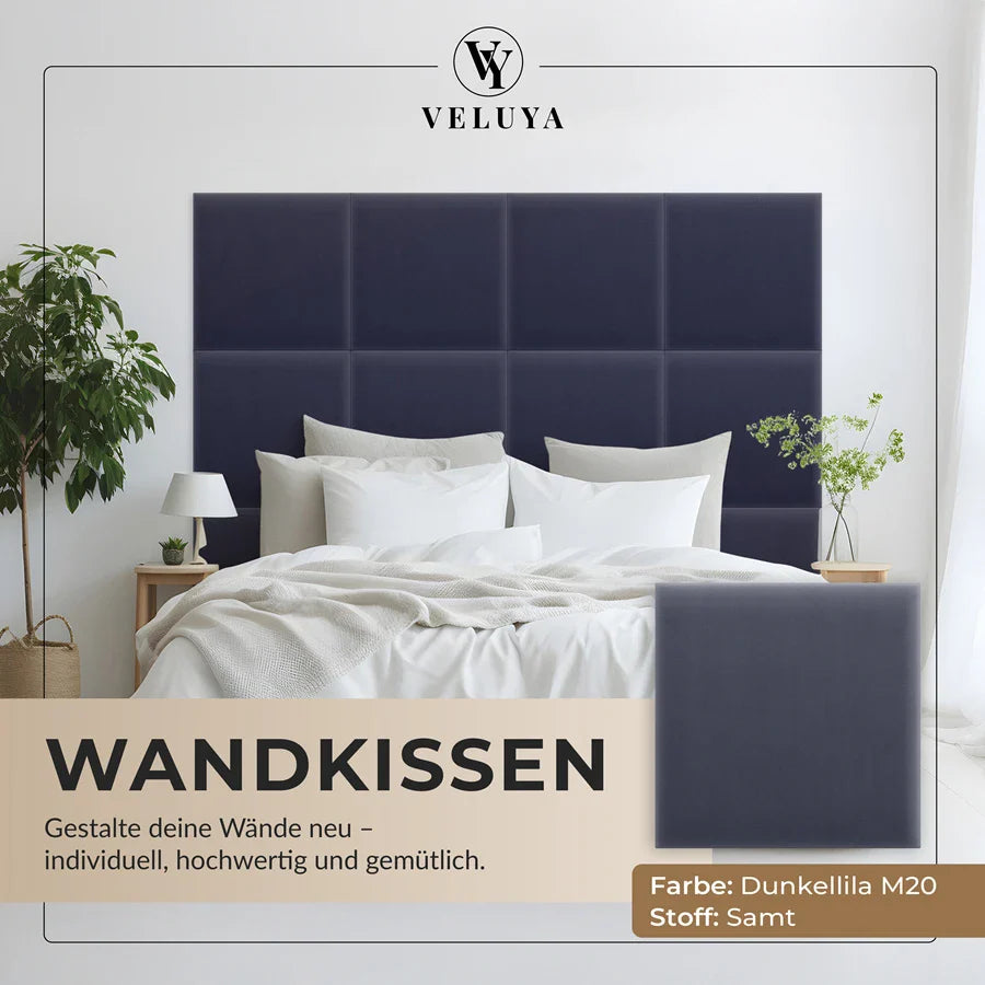 Wandkissen Quadrat | Dunkellila M20 Samt