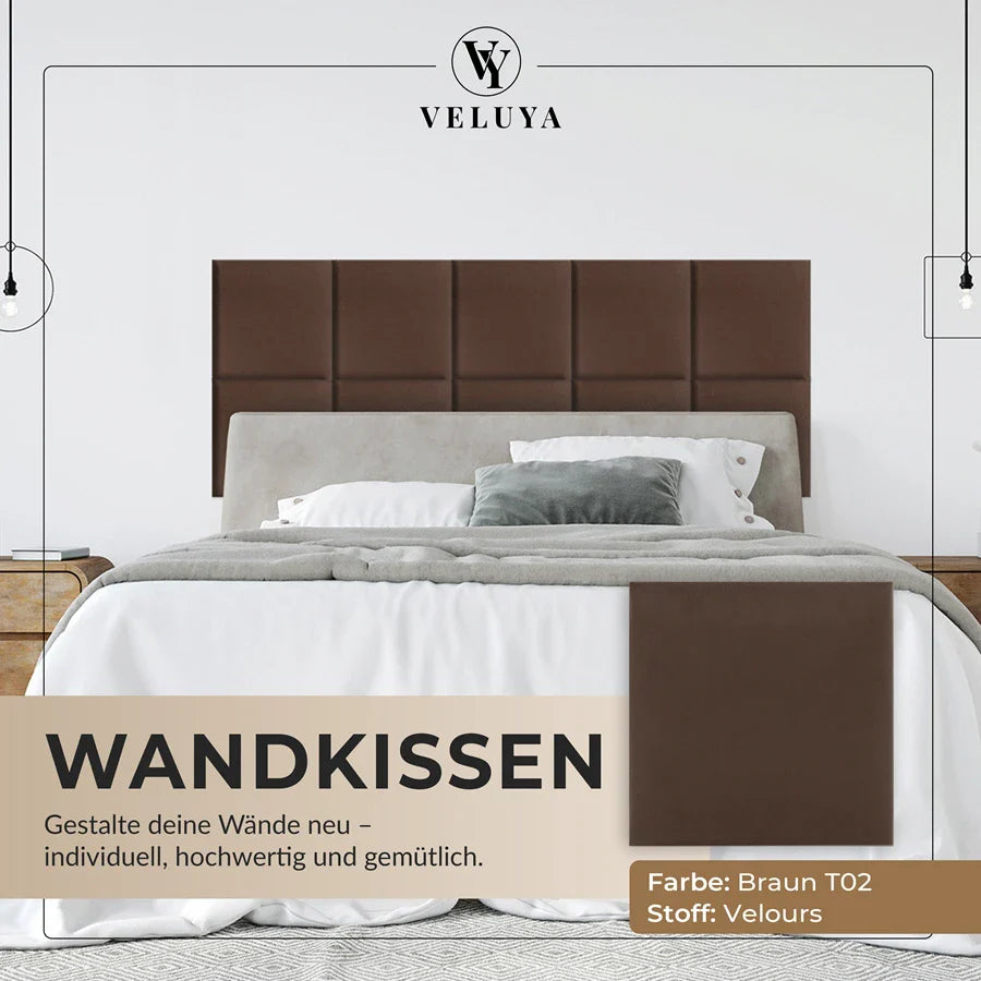 Wandkissen Quadrat | Braun T02 Velours