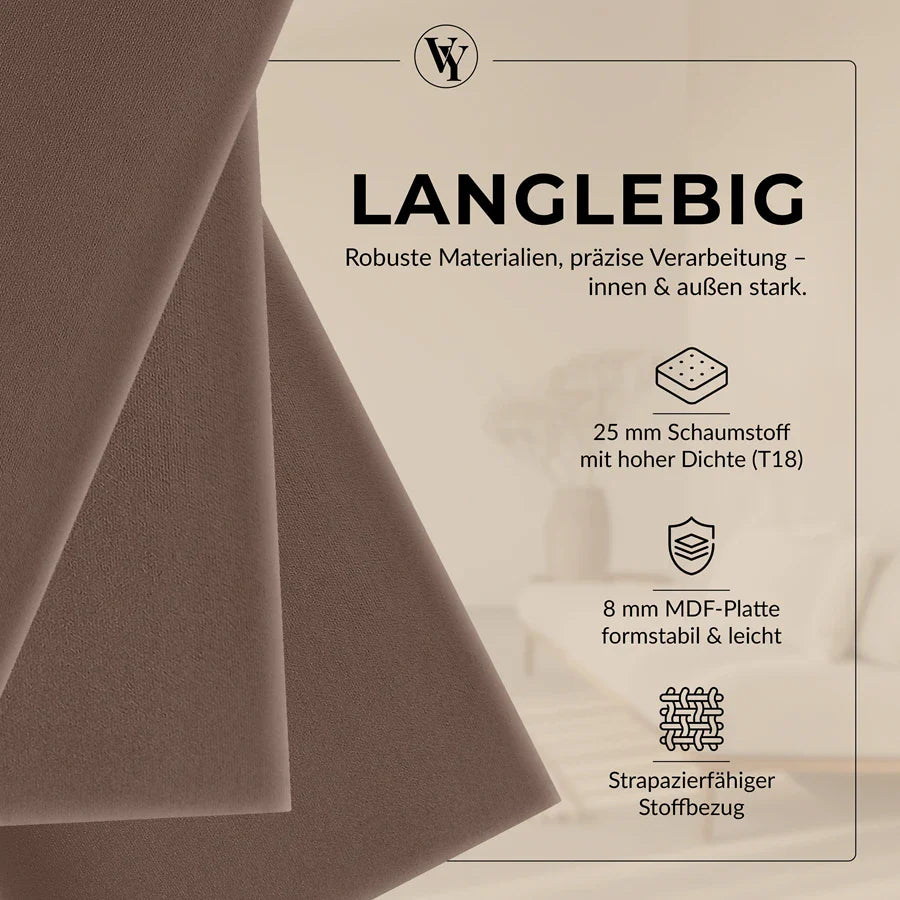 Wandkissen Quadrat | Braun T02 Velours
