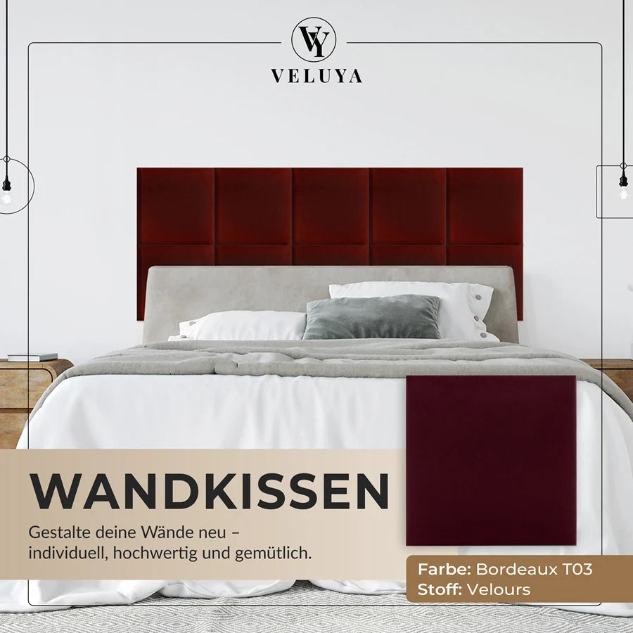 Wandkissen Quadrat | Bordeaux T03 Velours