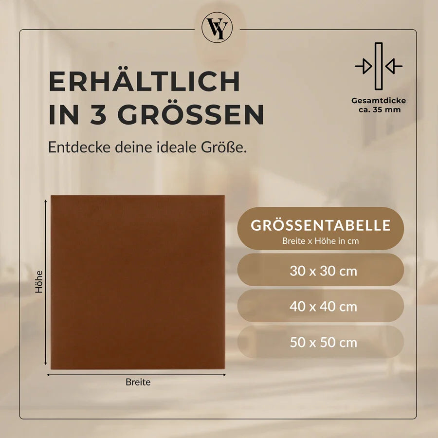 Wandkissen Quadrat | Ockerbraun T26 Velours