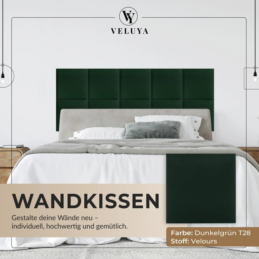 Wandkissen Quadrat | Dunkelgrün T28 Velours