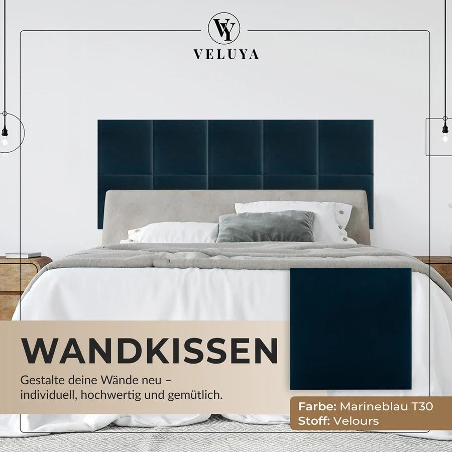 Wandkissen Quadrat | Marineblau T30 Velours