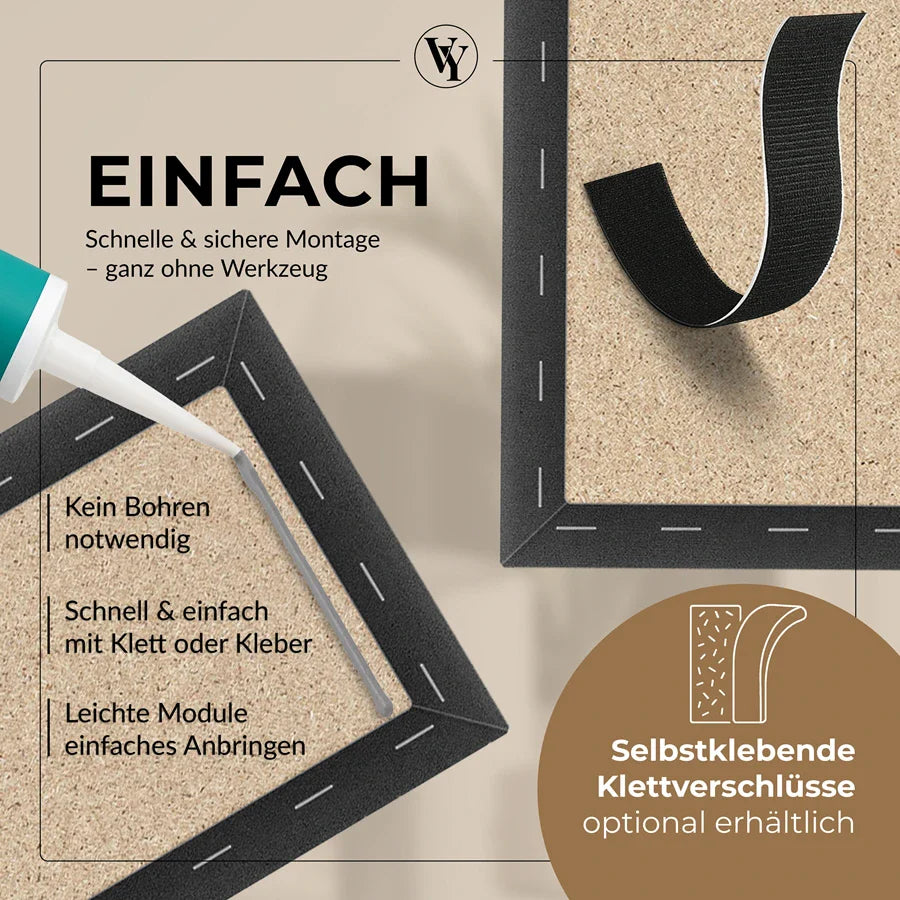 Wandkissen Rechteck | Schwarz M01 Samt