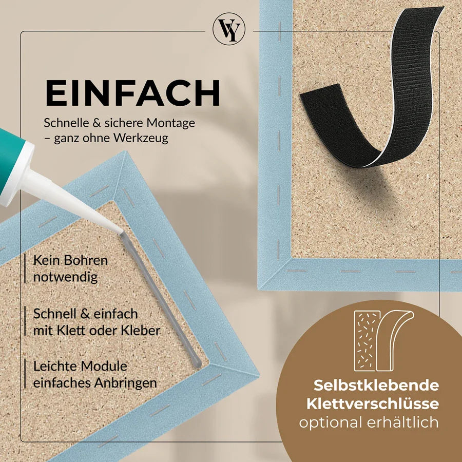 Wandkissen Rechteck | Hellblau M07 Samt