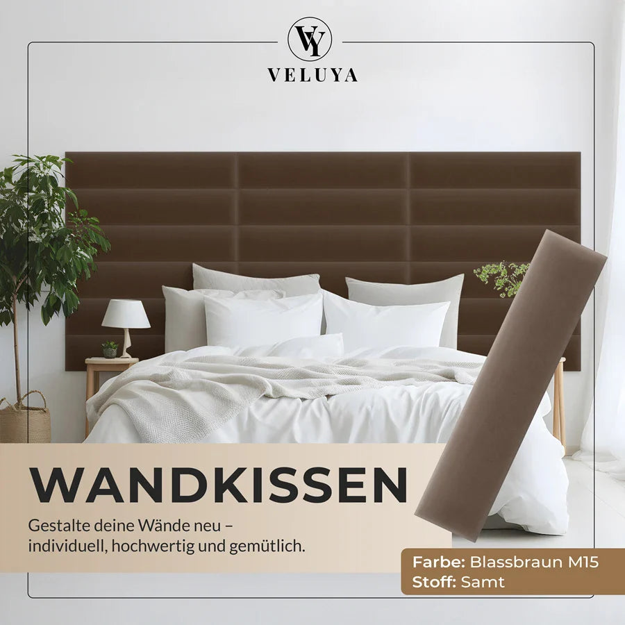 Wandkissen Rechteck | Blassbraun M15 Samt