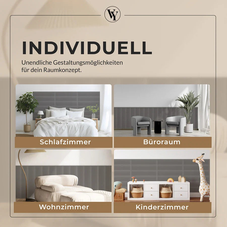 Wandkissen Rechteck | Grau M17 Samt