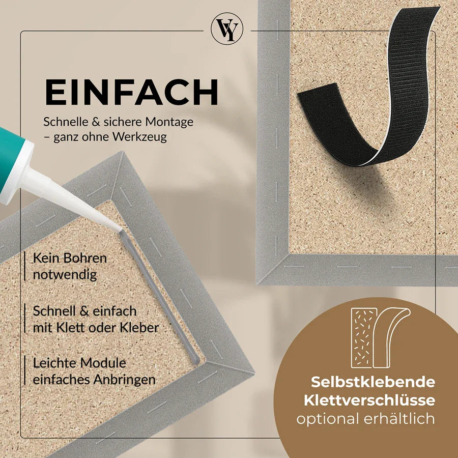 Wandkissen Rechteck | Grau M17 Samt