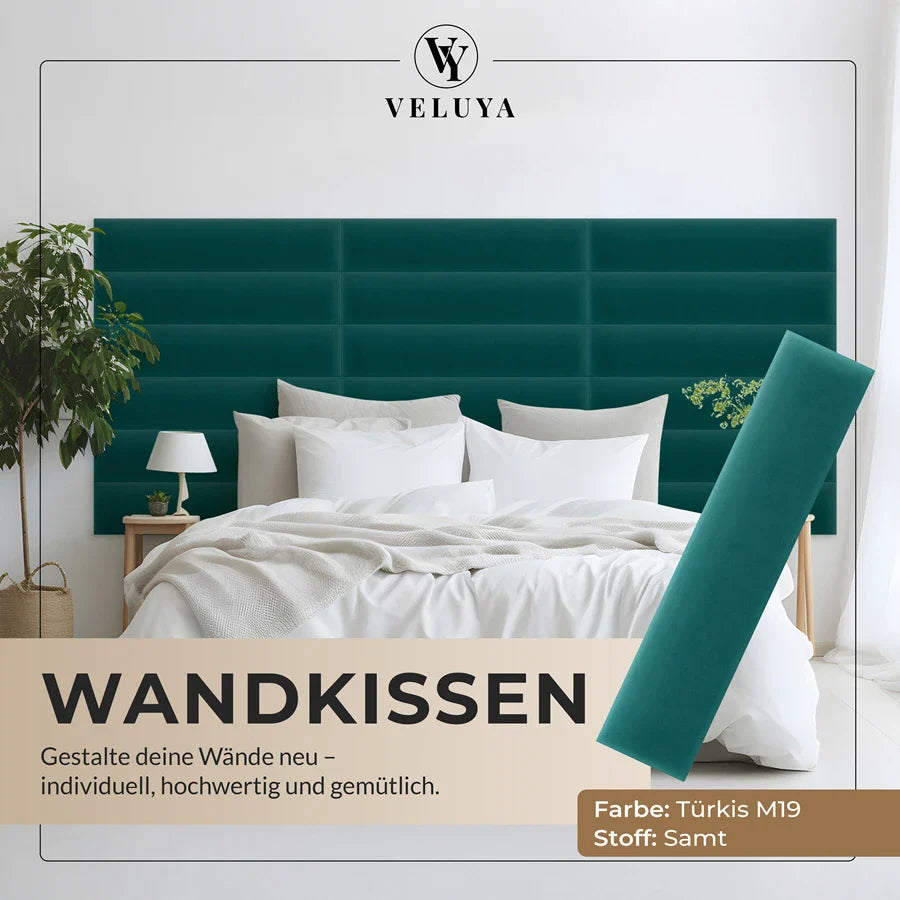Wandkissen Rechteck | Türkis M19 Samt
