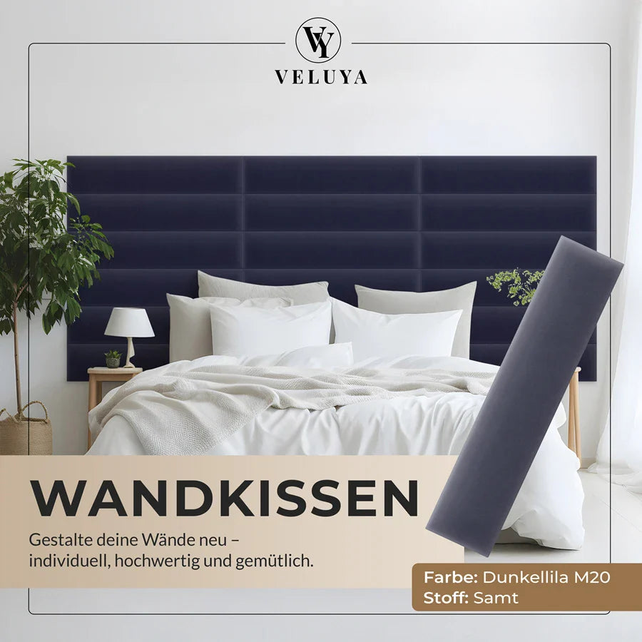 Wandkissen Rechteck | Dunkellila M20 Samt