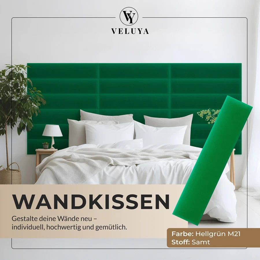 Wandkissen Rechteck | Hellgrün M21 Samt