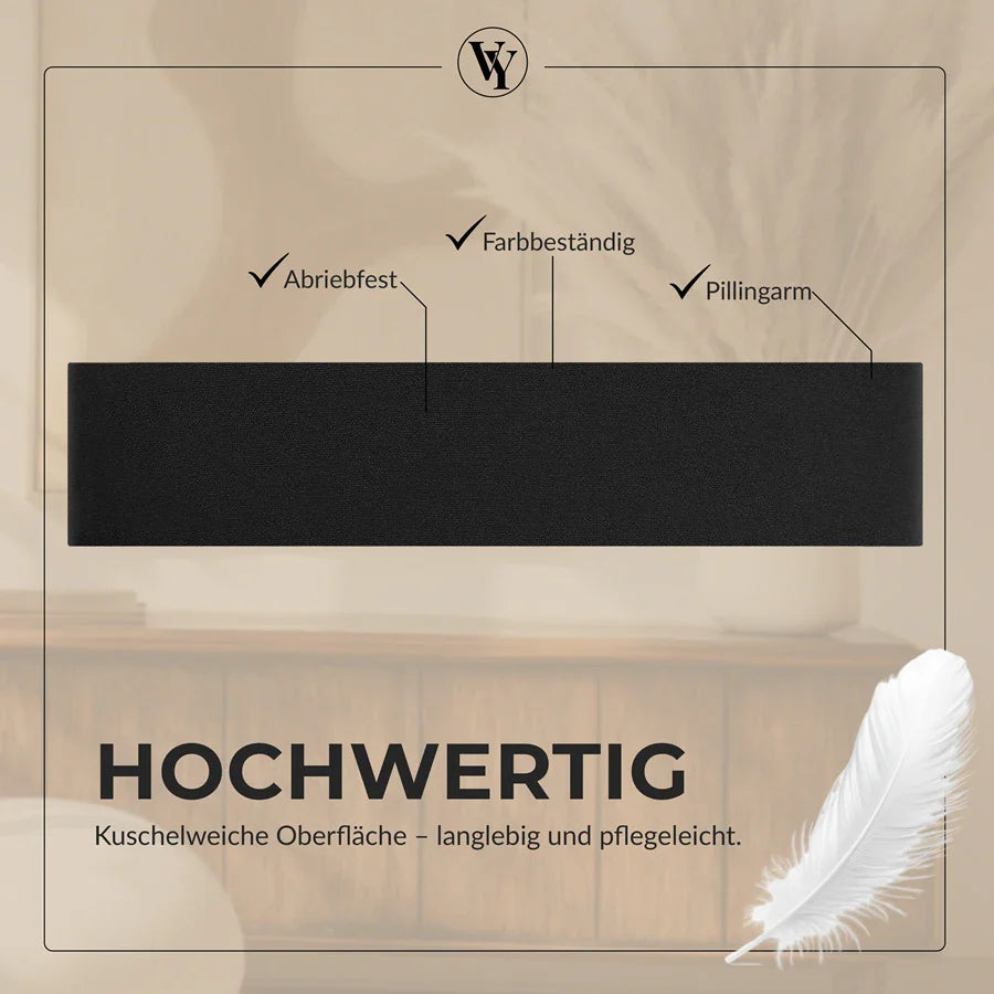 Wandkissen Rechteck | Schwarz T01 Velours