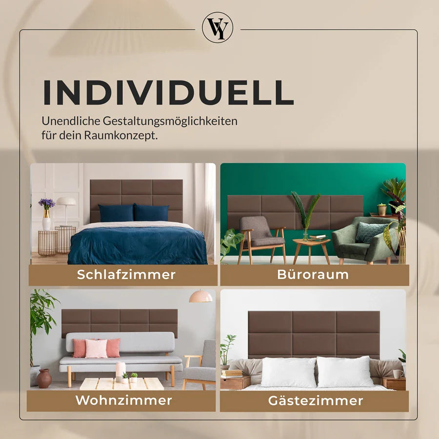 Wandkissen Rechteck | Braun T02 Velours