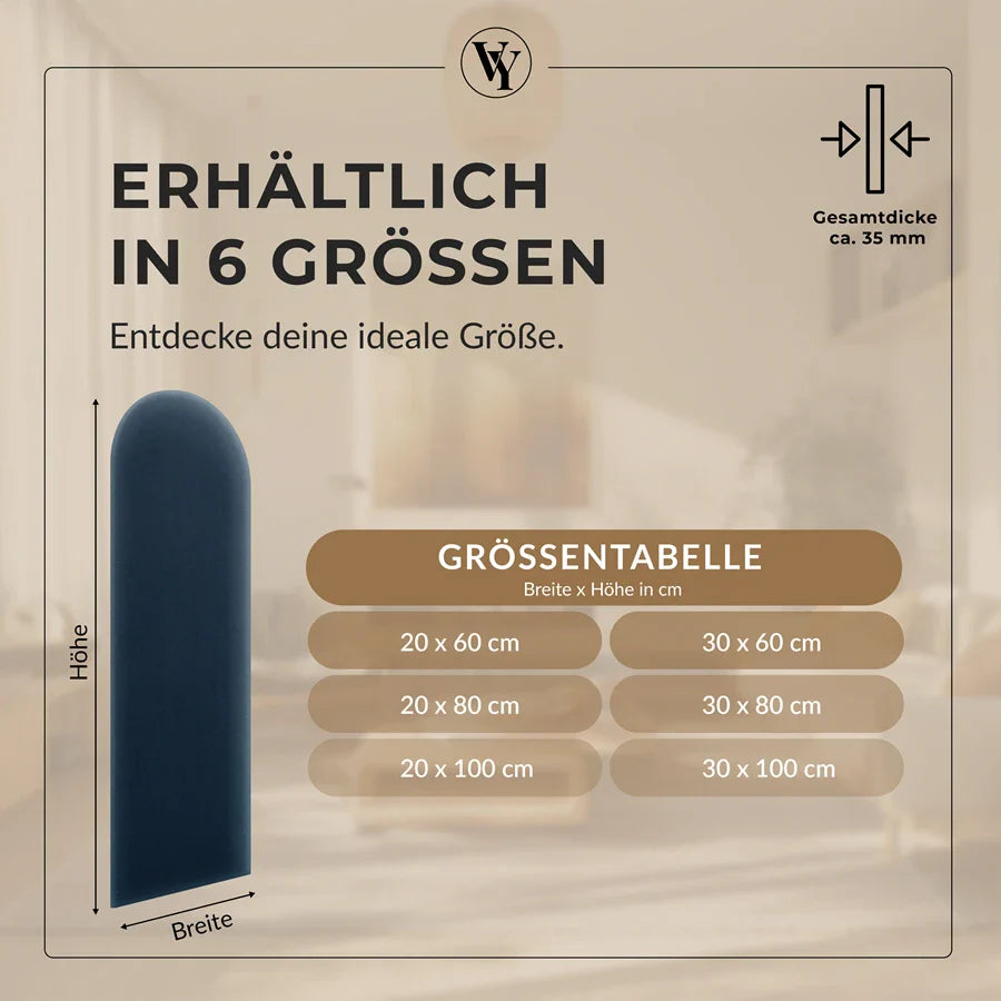 Wandkissen Rundbogen | Dunkelblau M03 Samt