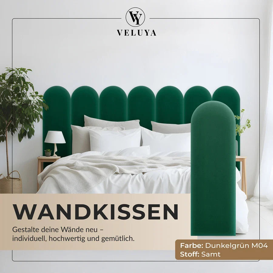 Wandkissen Rundbogen | Dunkelgrün M04 Samt