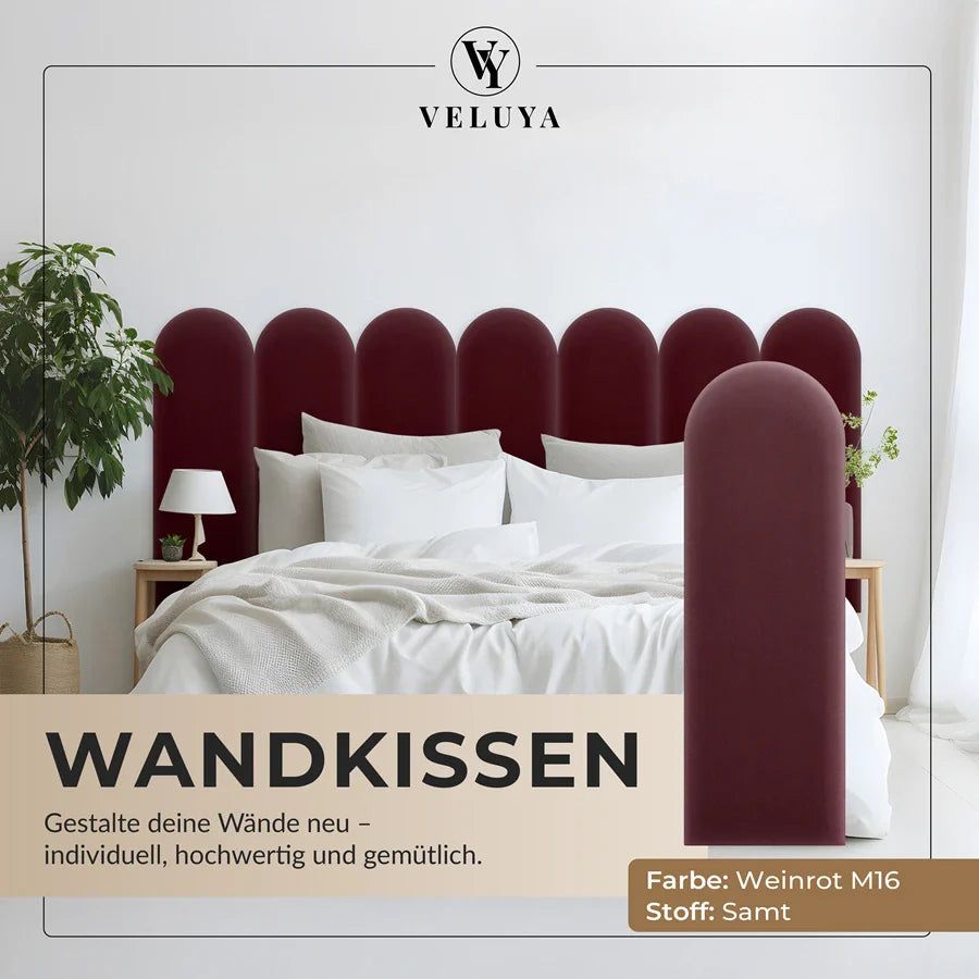 Wandkissen Rundbogen | Weinrot M16 Samt