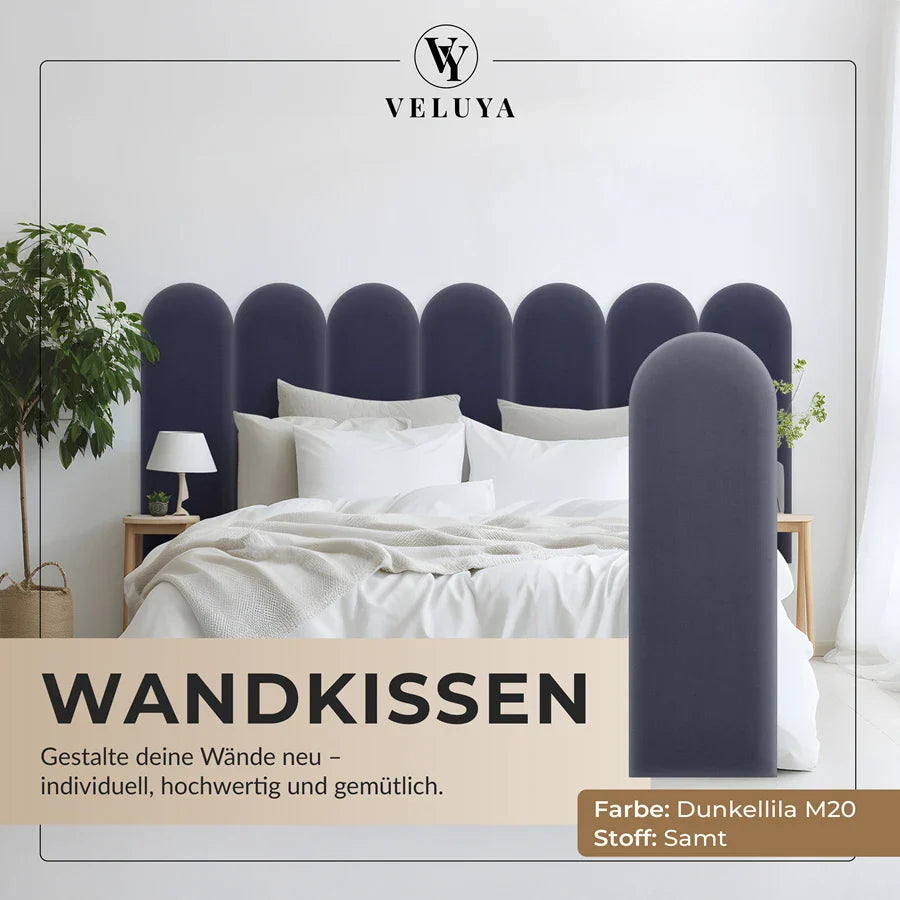 Wandkissen Rundbogen | Dunkellila M20 Samt