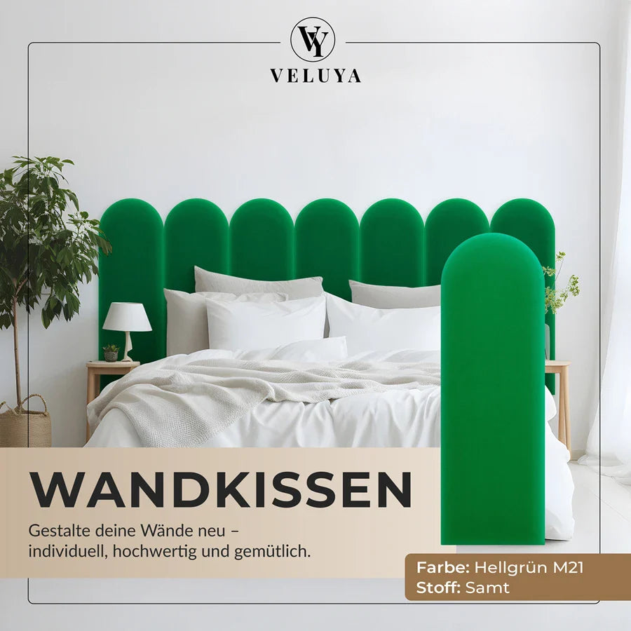 Wandkissen Rundbogen | Hellgrün M21 Samt