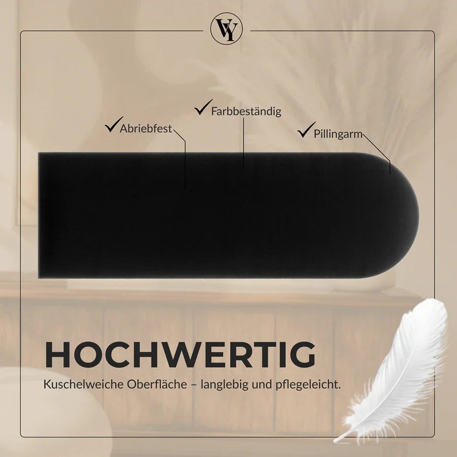 Wandkissen Rundbogen | Schwarz T01 Velours