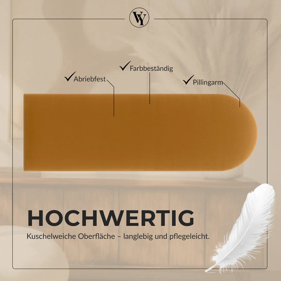 Wandkissen Rundbogen | Ockergelb T18 Velours