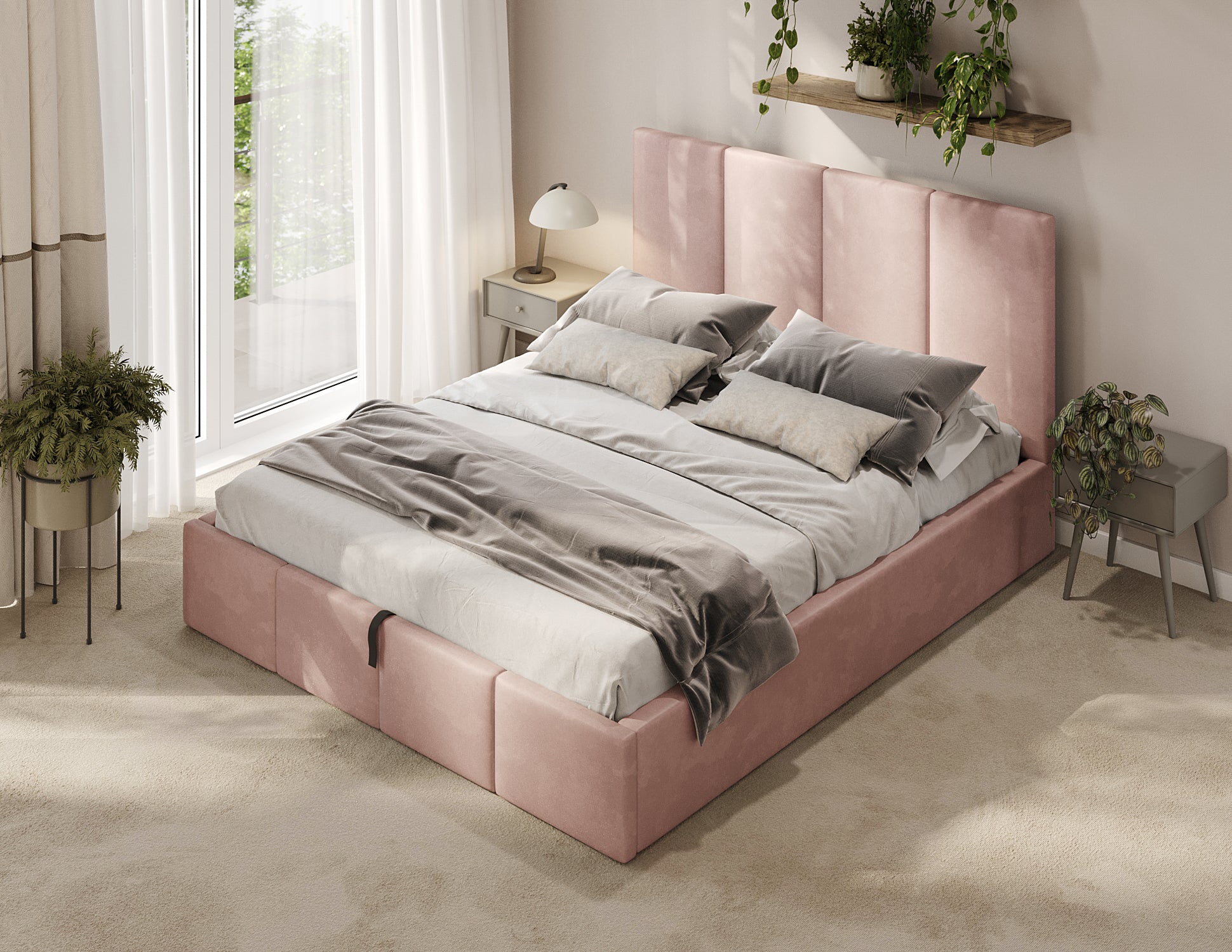 Polsterbett Veluna Lift T05 W3 Rosa