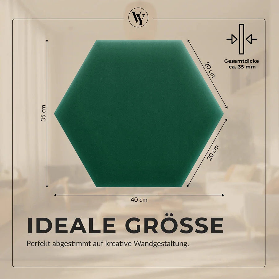 Wandkissen Hexagon | Dunkelgrün M04 Samt