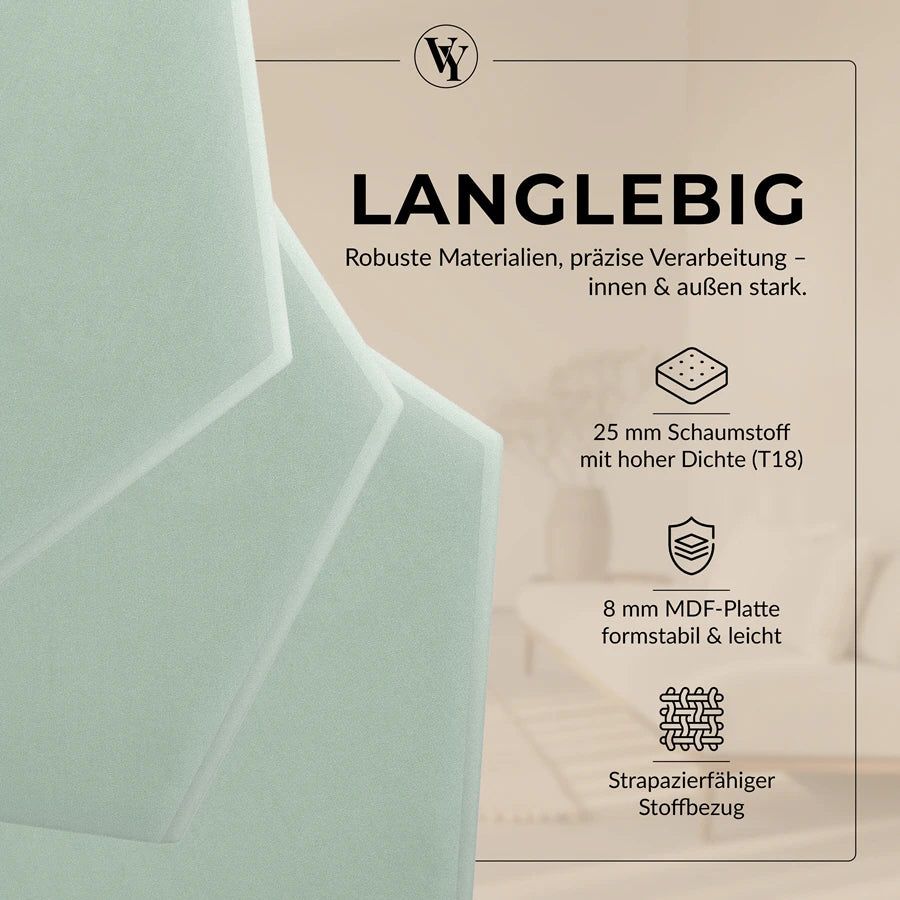Wandkissen Hexagon | Mintgrün M05 Samt