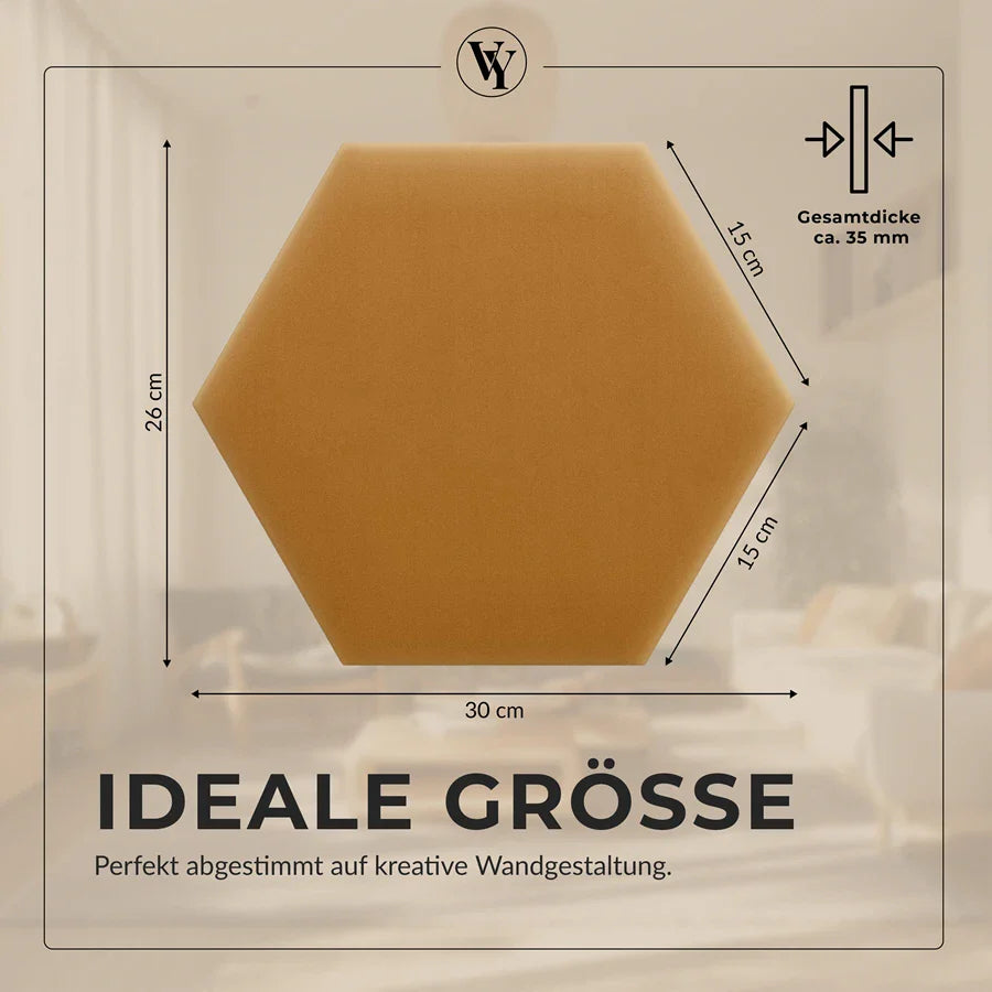 Wandkissen Hexagon | Kurkuma M10 Samt