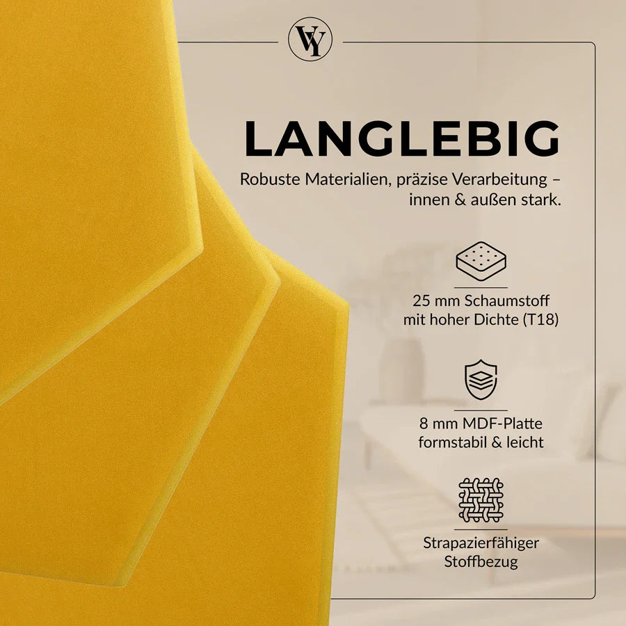 Wandkissen Hexagon | Gelb M13 Samt