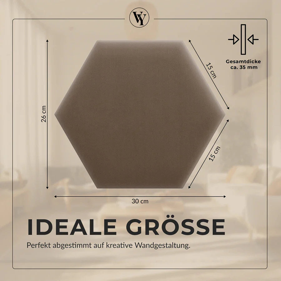 Wandkissen Hexagon | Blassbraun M15 Samt