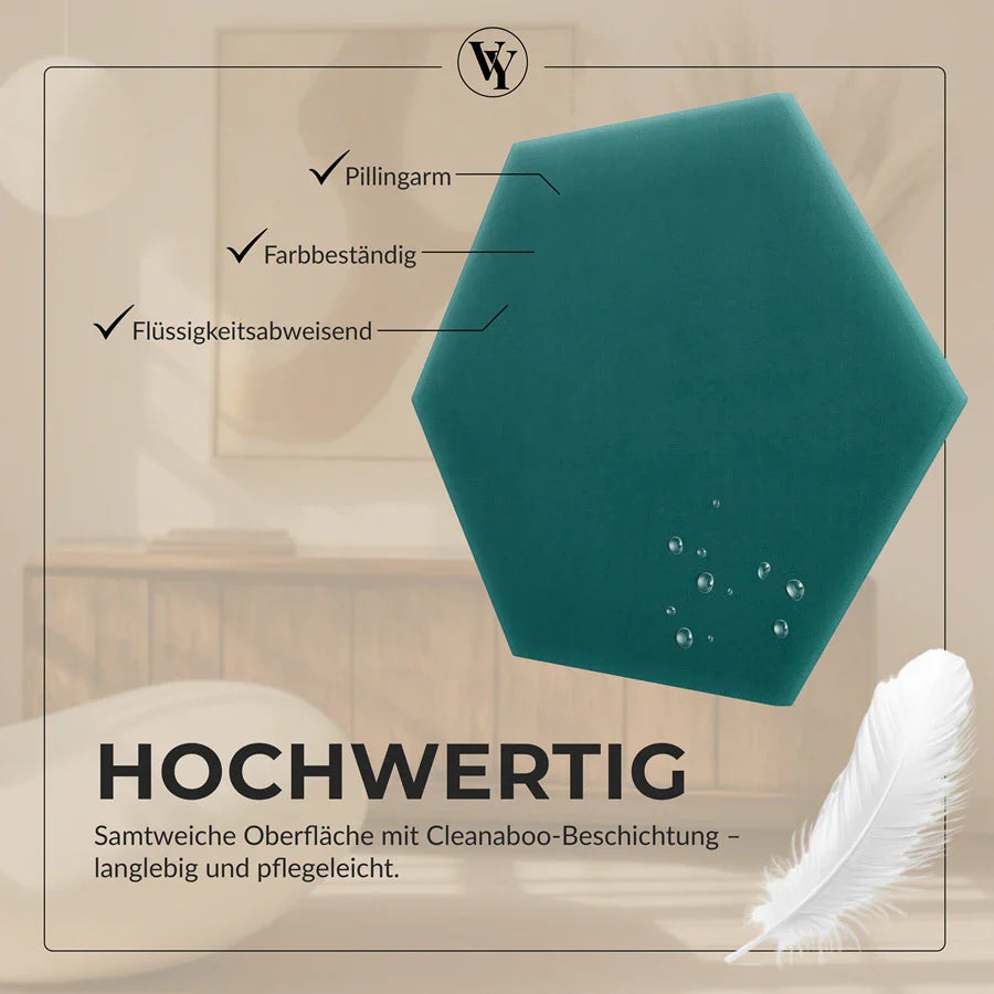 Wandkissen Hexagon | Türkis M19 Samt