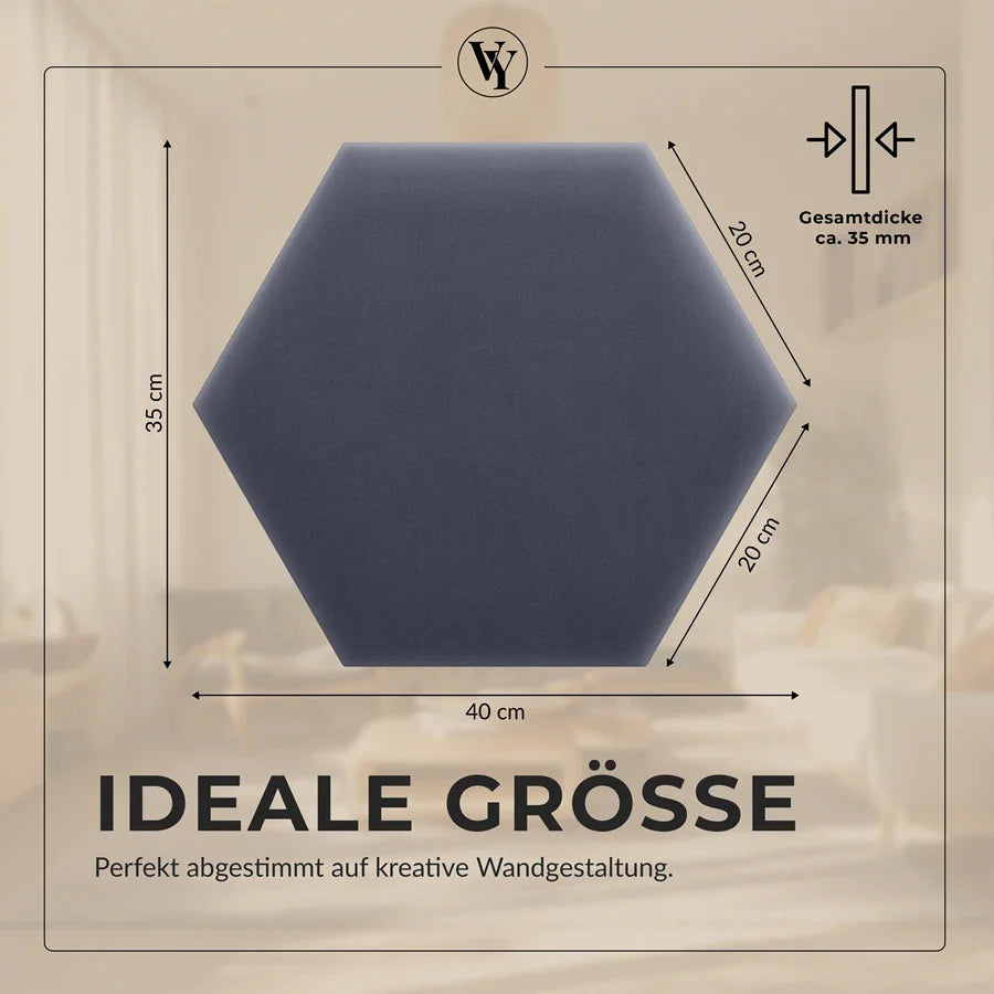 Wandkissen Hexagon | Dunkellila M20 Samt