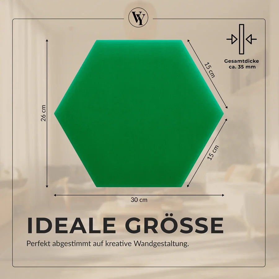 Wandkissen Hexagon | Hellgrün M21 Samt