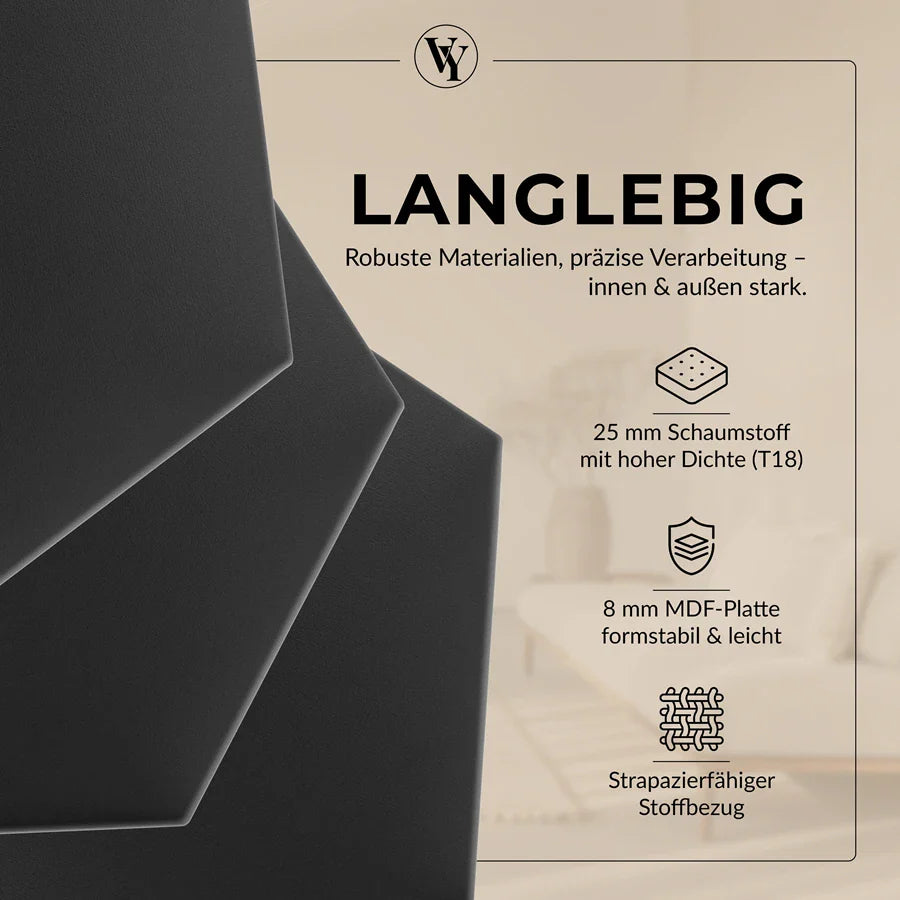 Wandkissen Hexagon | Anthrazit S02 Öko-Leder