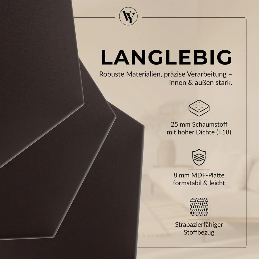 Wandkissen Hexagon | Dunkelbraun S03 Öko-Leder